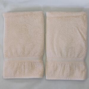 Vintage Set of 2 Jubilee Peach Terry Cloth Hand Towels 100% Cotton Made In USA